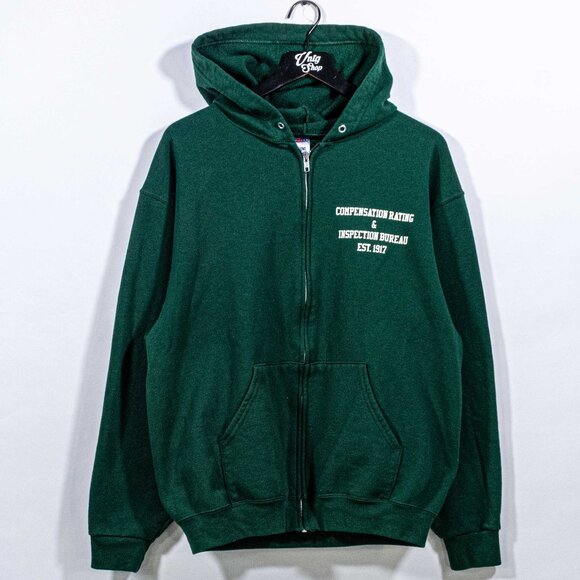 Compensation Rating & Inspection Bureau Zip Hoodie Sweatshirt Large Y2K - Picture 1 of 6